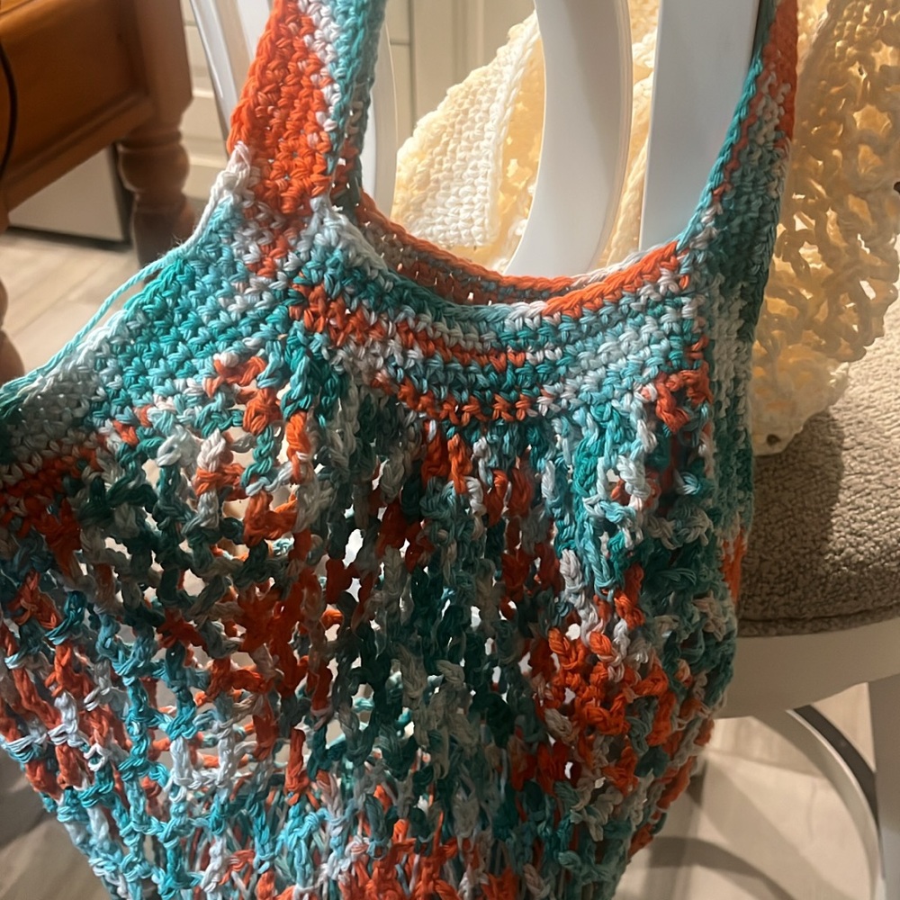 Handmade Multicolor Mesh Crochet Bag